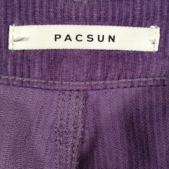 Pac Sun Women's Lavender Corduroys Button Fly Raw Hem Pants Size 12 - Picture 4 of 10